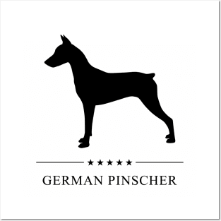 German Pinscher Black Silhouette Posters and Art